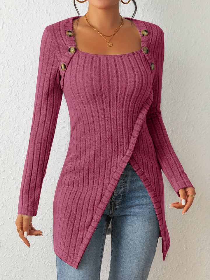 Erika | Button Detail Long Sleeve Top