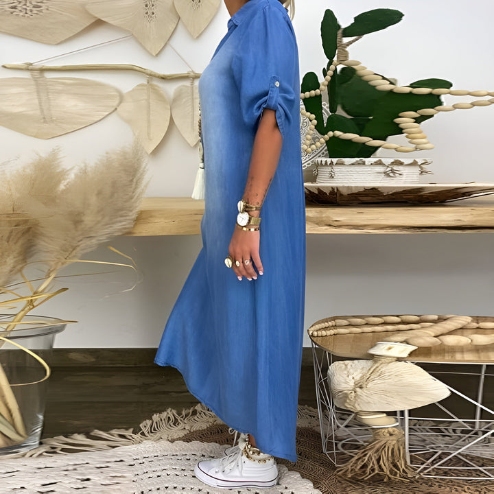Eva™ | V-neck Denim Dress