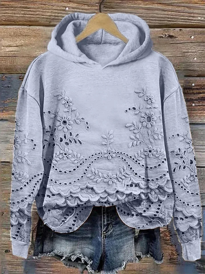 Alma | Embroidered Lace Hoodie