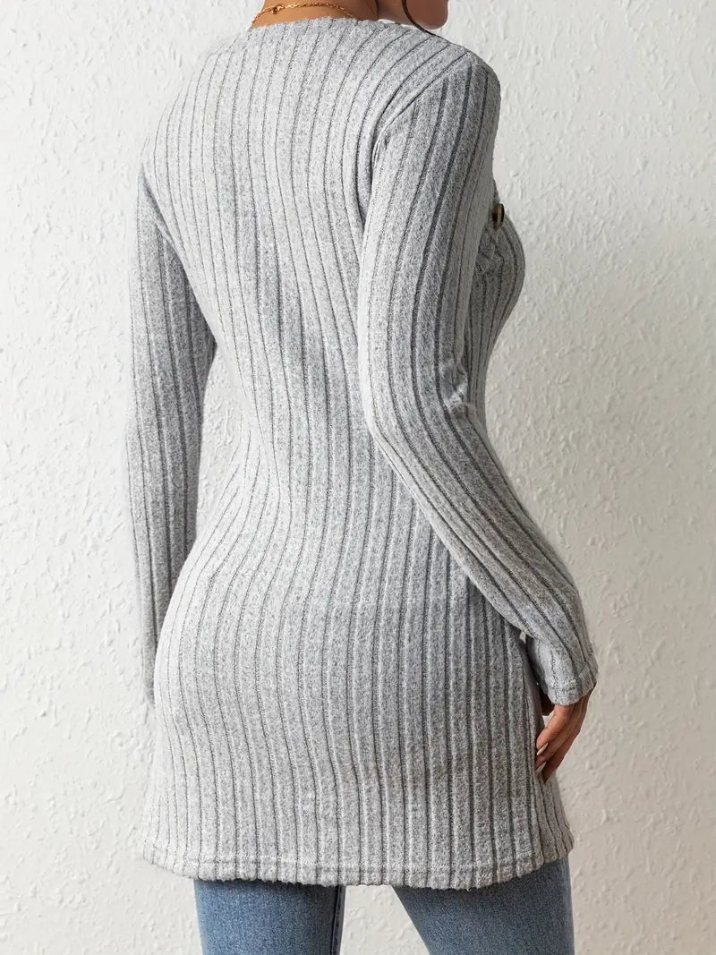 Erika | Button Detail Long Sleeve Top