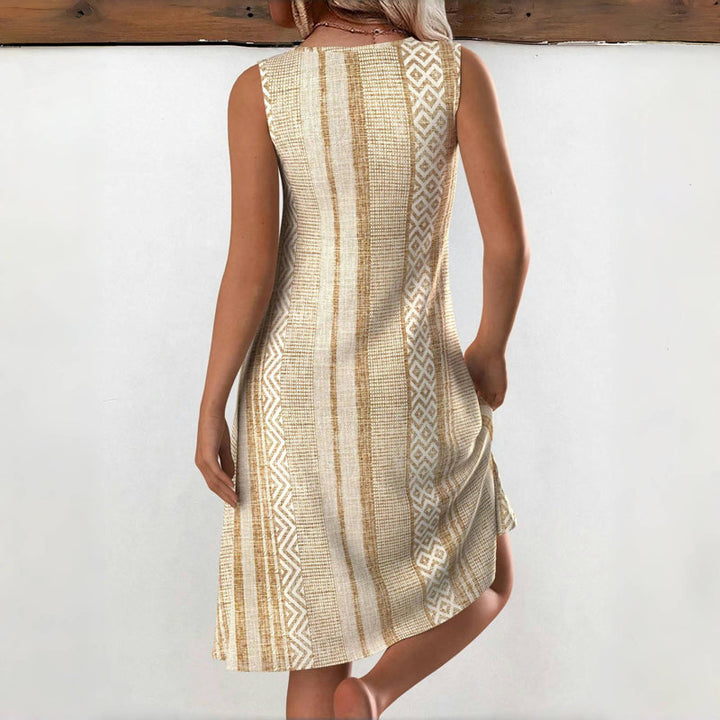 Elinor™ | Earth-Toned Sleeveless Day Dress