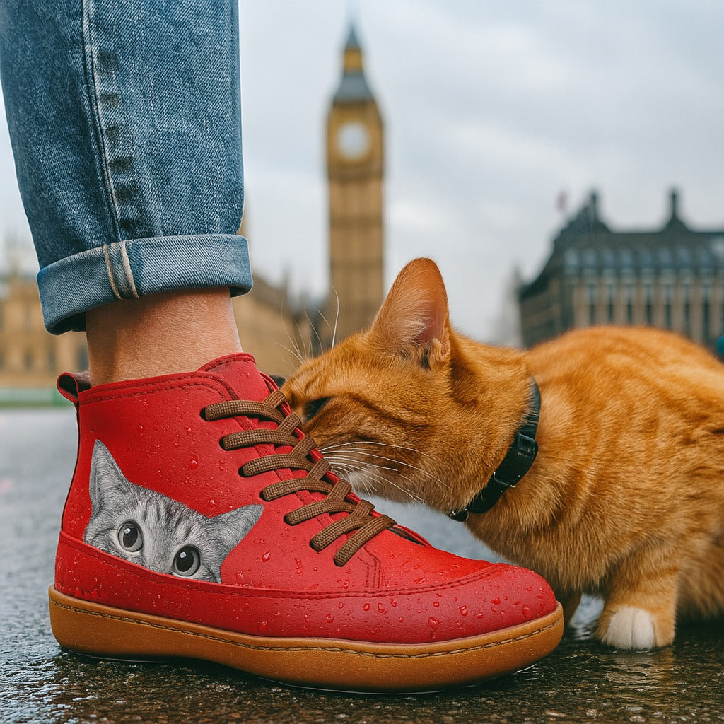 Alessia | Casual Cat Print Ankle Boots