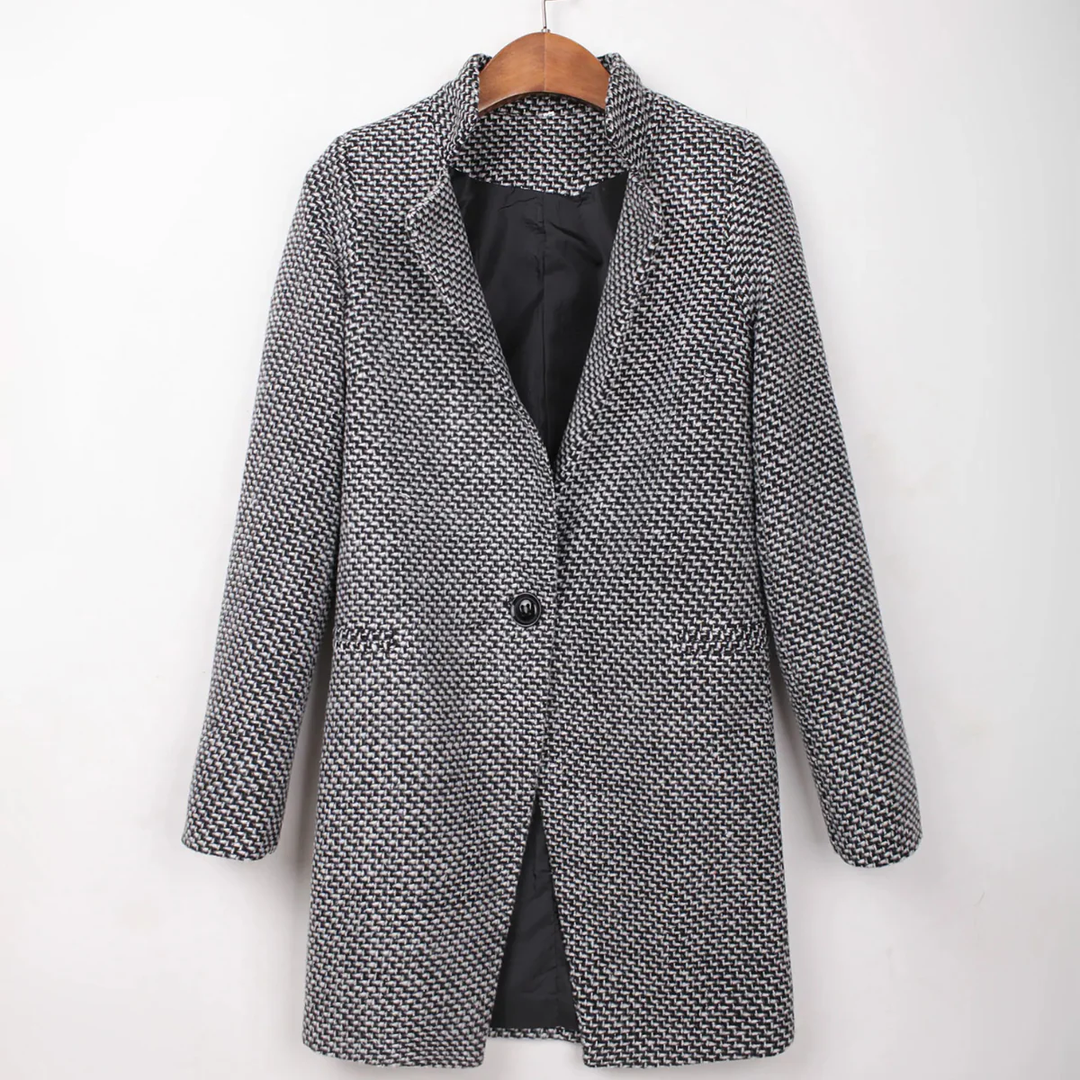 Lara | Houndstooth Long Coat