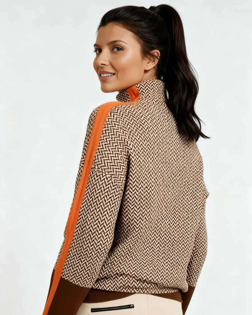 Haven | High Neck Patterned Sweater