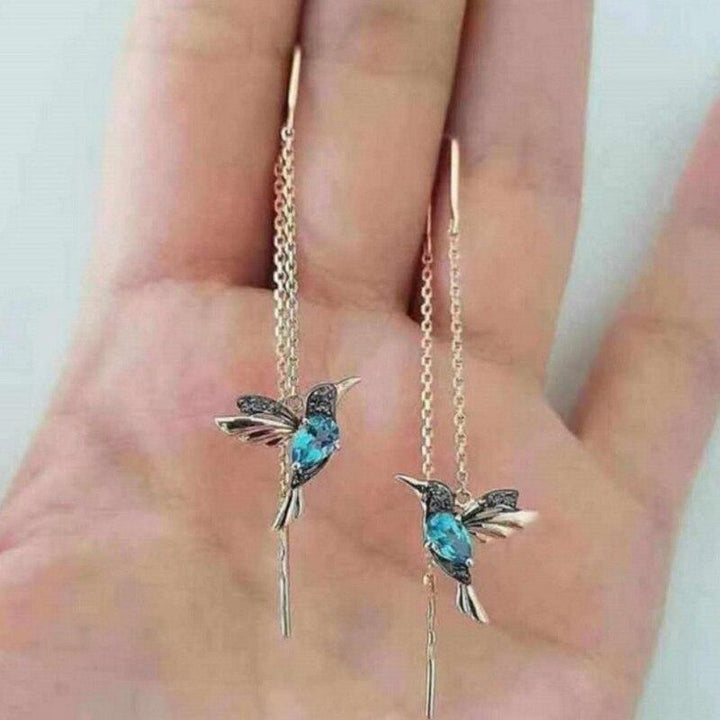 Maria | Hummingbird Enamel and Zirconia Earrings