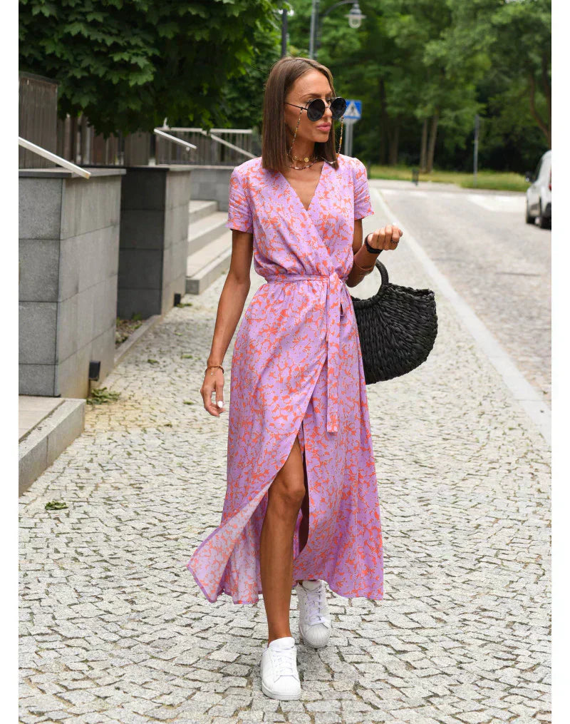 Anna | Floral Wrap Midi Dress
