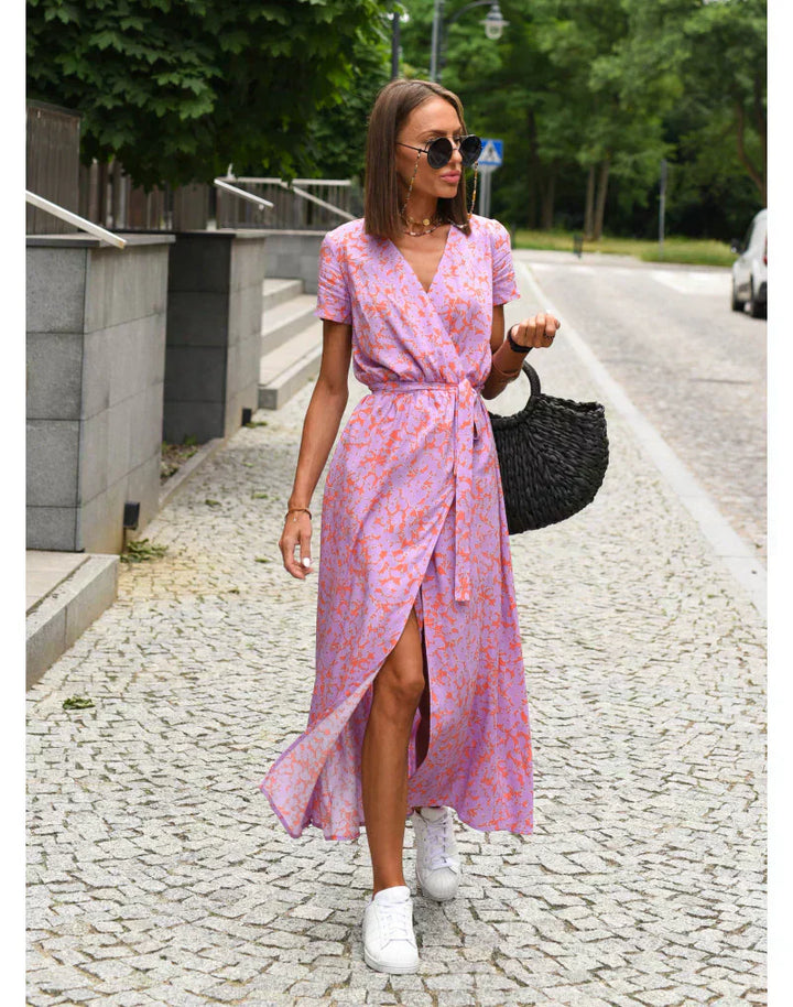 Anna | Floral Wrap Midi Dress