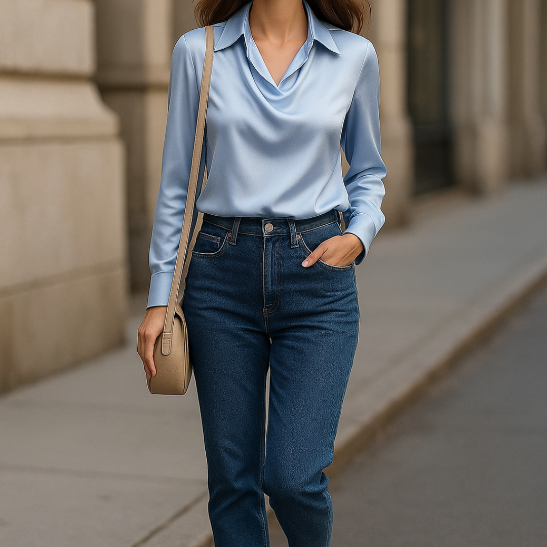 Everly™ | Luxe Drape-Neck Blouse
