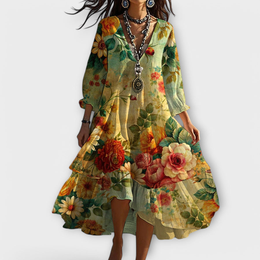 Delilah™ | Flowing Floral Midi Dress