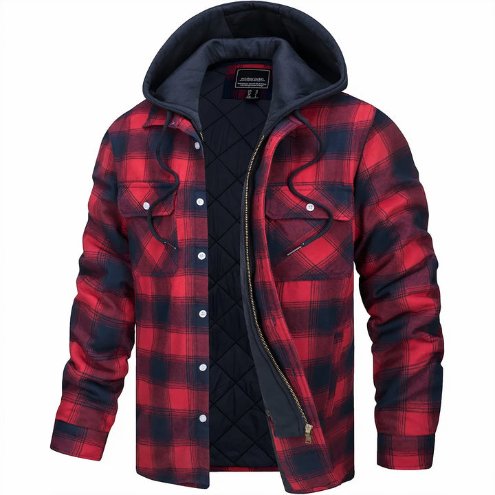 Gabriel | Hooded Plaid Flannel Jacket